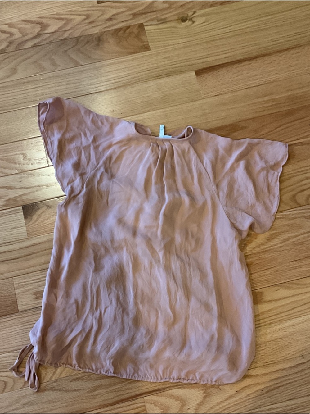 Joie Women's Dusty Rose Ruffle Wrap Top - Elegant Tie-Side Blouse XS silk - Picture 9 of 11